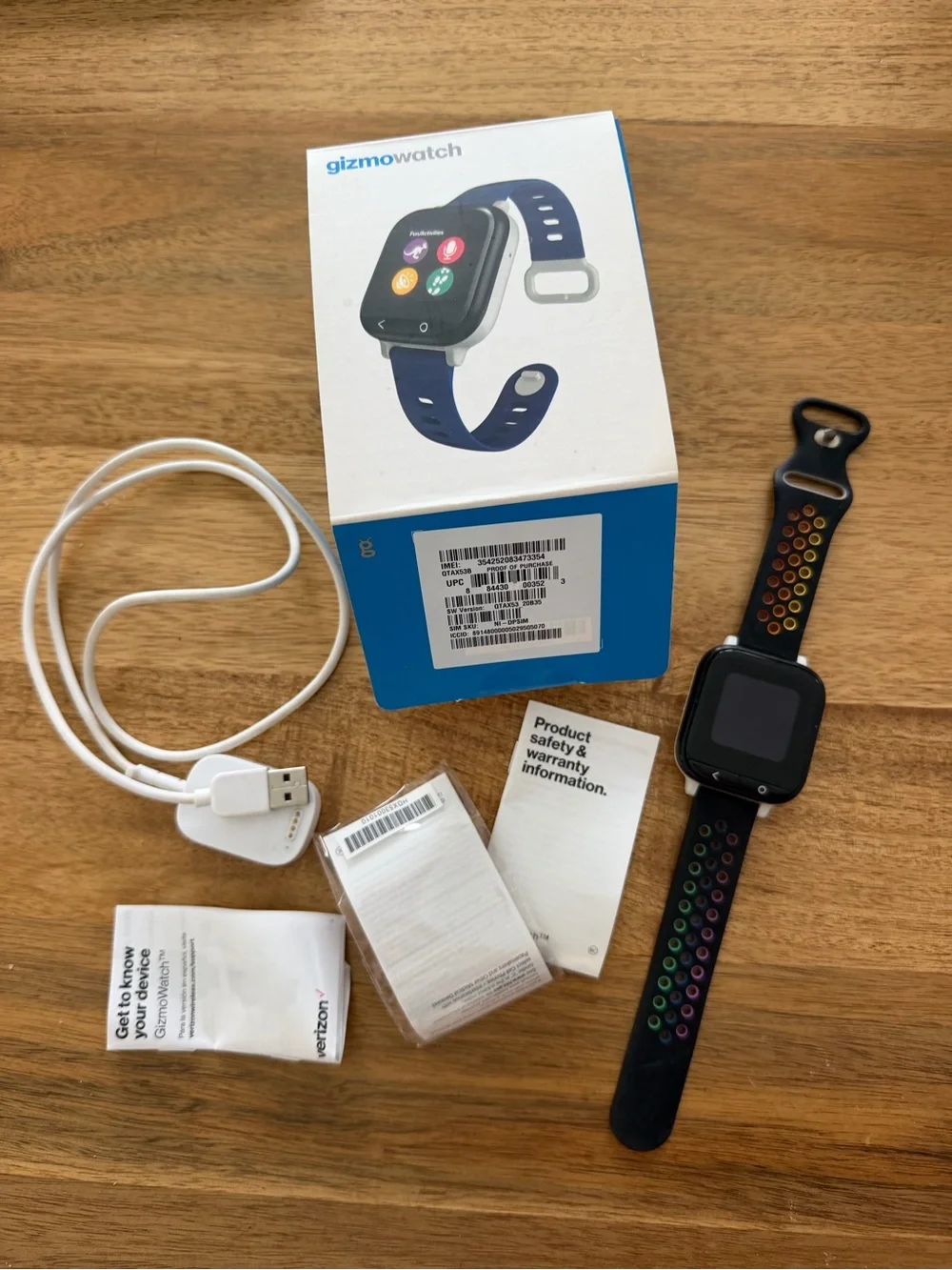 Smartwatch with Black Rainbow Sport Band
